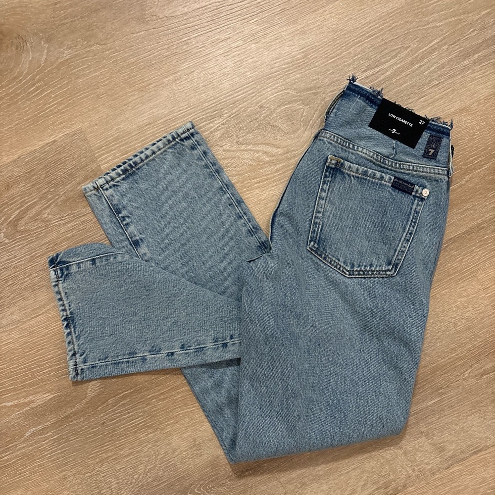 7 For All Mankind Light Blue Straight Leg Jeans